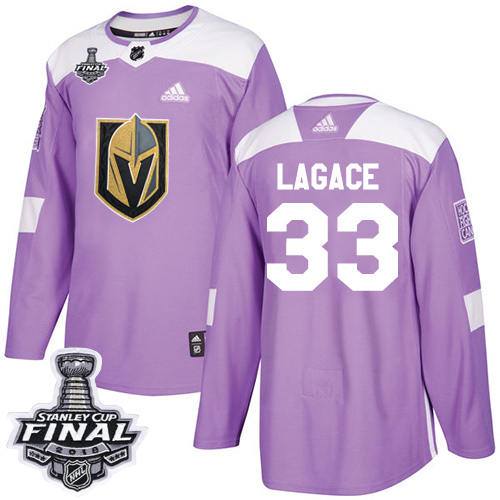 Adidas Golden Knights #33 Maxime Lagace Purple Authentic Fights Cancer 2018 Stanley Cup Final Stitched NHL Jersey